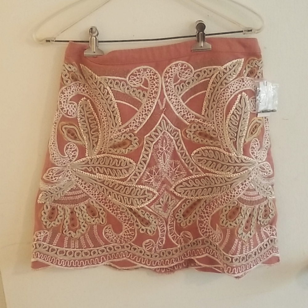 Anthropologie embroidered skirt
